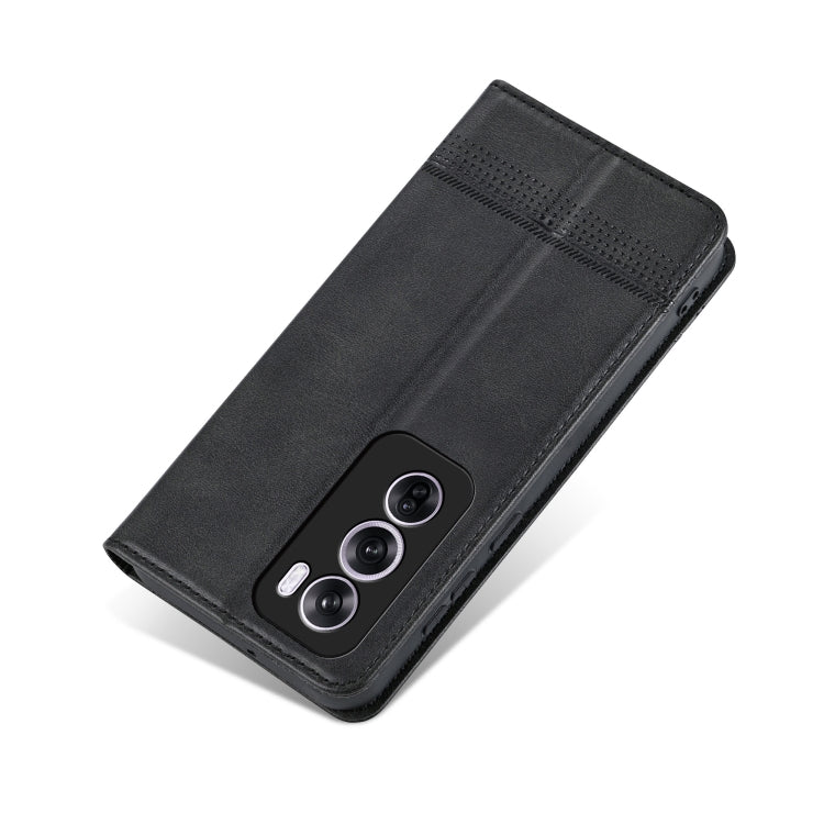 For OPPO Reno12 Pro Global AZNS Magnetic Calf Texture Flip Leather Phone Case(Black) - Reno12 Pro Cases by AZNS | Online Shopping South Africa | PMC Jewellery | Buy Now Pay Later Mobicred