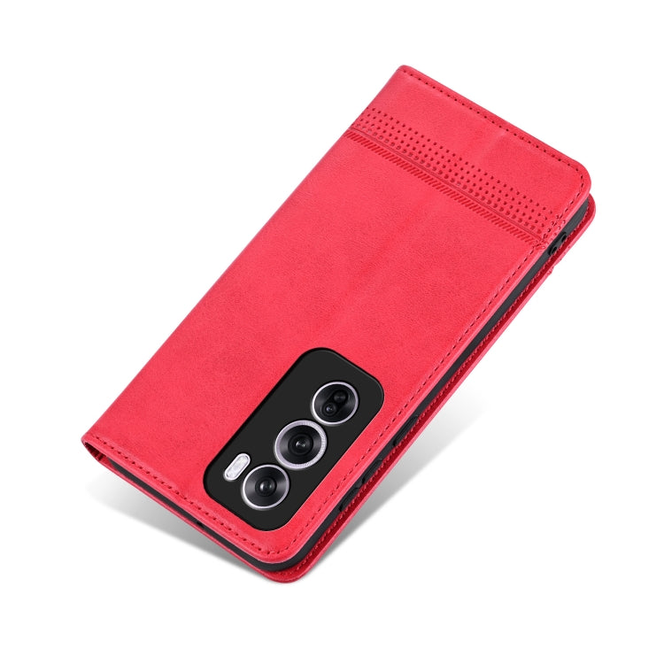 For OPPO Reno12 Pro Global AZNS Magnetic Calf Texture Flip Leather Phone Case(Red) - Reno12 Pro Cases by AZNS | Online Shopping South Africa | PMC Jewellery | Buy Now Pay Later Mobicred