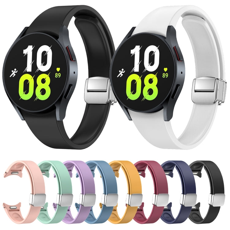 For Samsung Galaxy Watch 6 Magnetic Folding Silver Buckle Silicone Watch Band(Dark Blue) - free shipping - PMC TechLife - Order now!