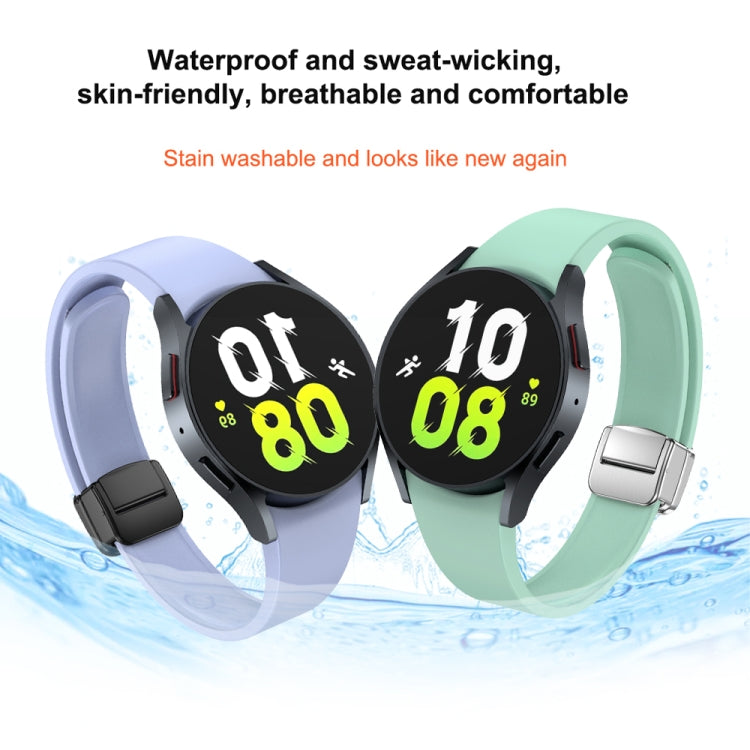 For Samsung Galaxy Watch 6 Magnetic Folding Silver Buckle Silicone Watch Band(Light Green) - free shipping - PMC TechLife - Order now!