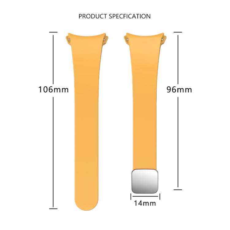 For Samsung Galaxy Watch 6 Magnetic Folding Silver Buckle Silicone Watch Band(Yellow) - free shipping - PMC TechLife - Order now!