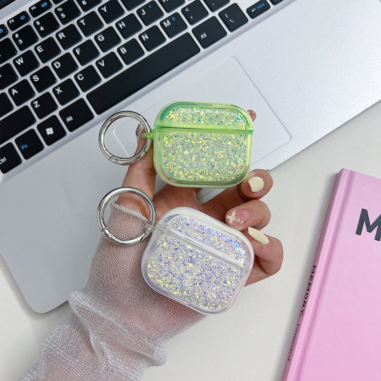 For AirPods Pro 2 Flash Diamond Epoxy Bluetooth Earphone Protective Case(White) - For AirPods Pro 2 by PMC Jewellery | Online Shopping South Africa | PMC Jewellery | Buy Now Pay Later Mobicred