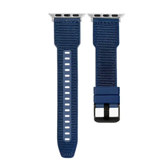 For Apple Watch Ultra 49mm Hybrid Braid Nylon Silicone Watch Band(Blue) - Watch Bands by PMC Jewellery | Online Shopping South Africa | PMC Jewellery | Buy Now Pay Later Mobicred