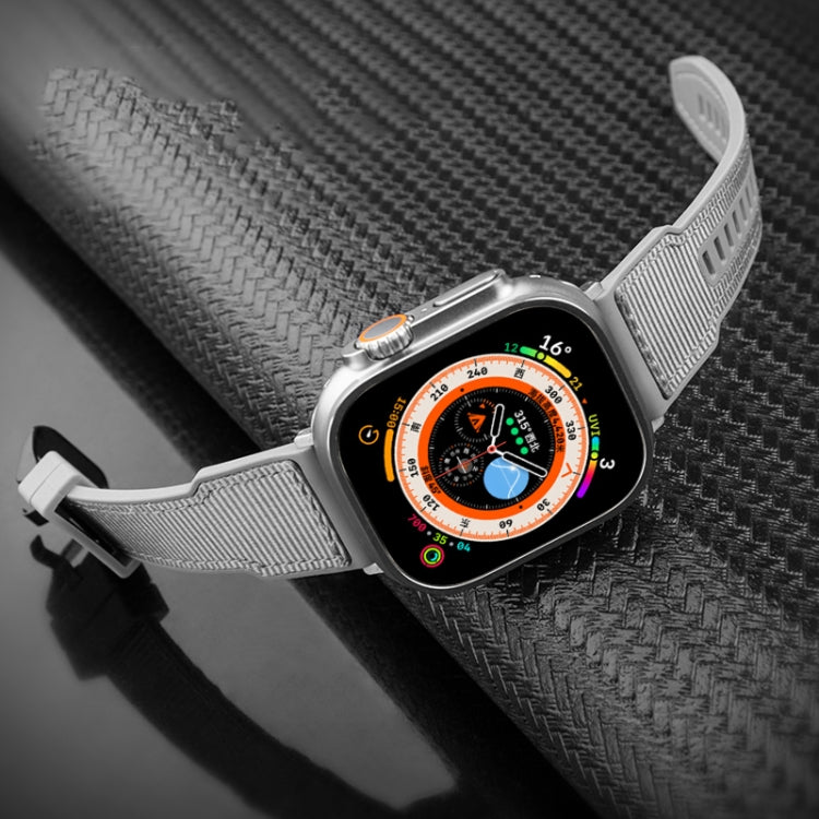 For Apple Watch Ultra 2 49mm Hybrid Braid Nylon Silicone Watch Band(Grey) - Watch Bands by PMC TechLife | Online Shopping South Africa | PMC TechLife | Buy Now Pay Later Mobicred