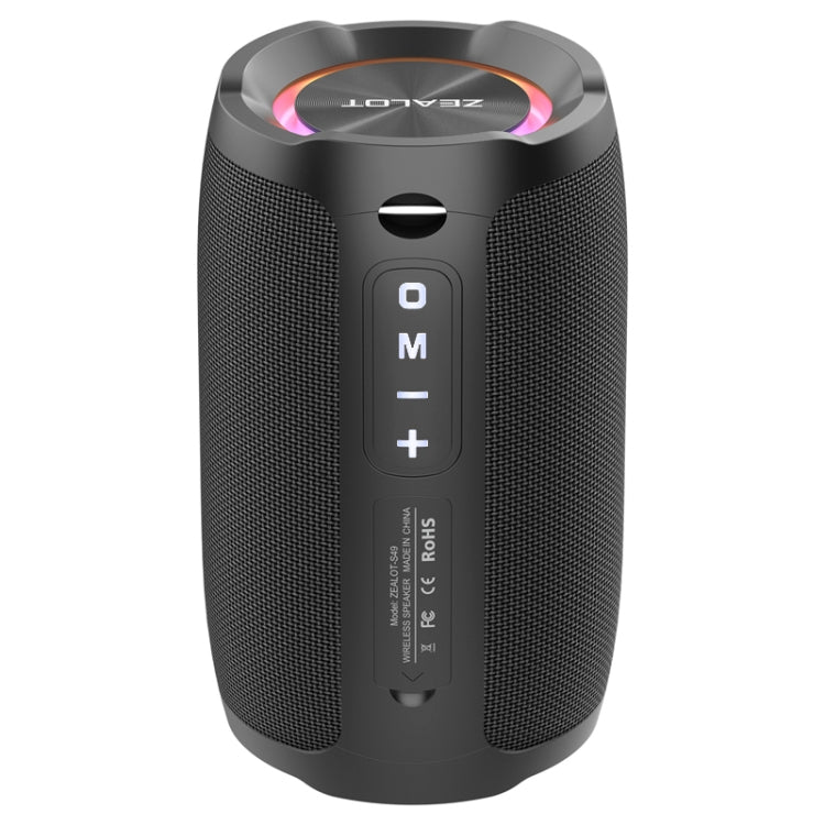 Zealot S49 Outdoor Portable Wireless Bluetooth Speaker with RGB Light(Black) - Desktop Speaker by ZEALOT | Online Shopping South Africa | PMC Jewellery | Buy Now Pay Later Mobicred