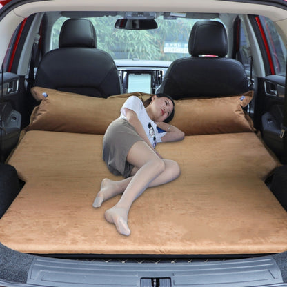 Universal Car Suede Sleeping Mat Mattress Off-road SUV Trunk Travel Inflatable Mattress Air Bed, Size:180 x 130 x 102cm(Brown) - Seat Accessories by PMC Jewellery | Online Shopping South Africa | PMC Jewellery | Buy Now Pay Later Mobicred