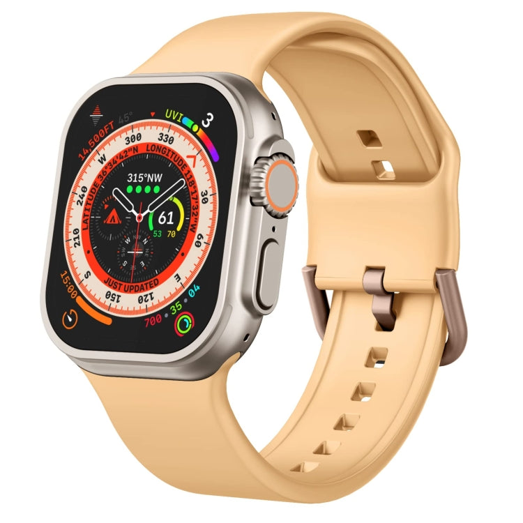 For Apple Watch Ultra 49mm Pin Buckle Silicone Watch Band(Light Orange) - free shipping - PMC TechLife - Order now!