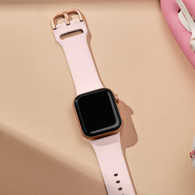 For Apple Watch Series 8 45mm Pin Buckle Silicone Watch Band(Pink Sand) - free shipping - PMC TechLife - Order now!