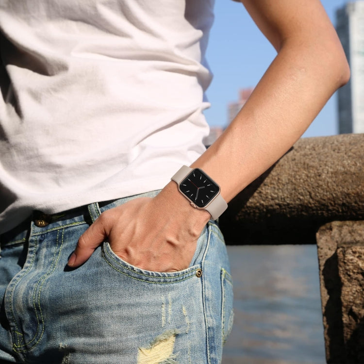 For Apple Watch Series 8 45mm Pin Buckle Silicone Watch Band(Milk Tea) - free shipping - PMC TechLife - Order now!