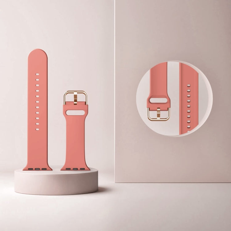 For Apple Watch Series 8 45mm Pin Buckle Silicone Watch Band(Coral) - free shipping - PMC TechLife - Order now!