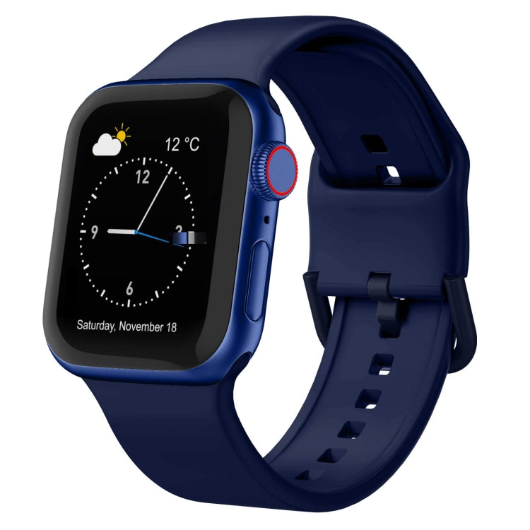 For Apple Watch Series 8 45mm Pin Buckle Silicone Watch Band(Midnight Blue) - free shipping - PMC TechLife - Order now!