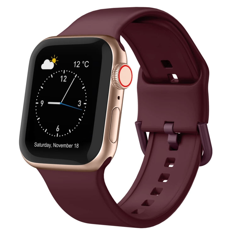 For Apple Watch SE 2022 40mm Pin Buckle Silicone Watch Band(Wine Red) - free shipping - PMC TechLife - Order now!