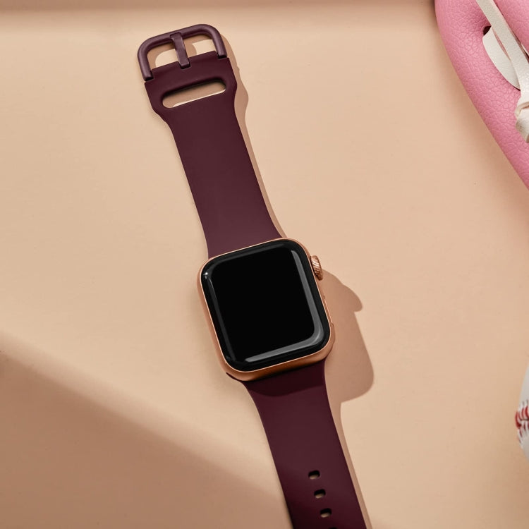 For Apple Watch SE 2022 40mm Pin Buckle Silicone Watch Band(Wine Red) - free shipping - PMC TechLife - Order now!
