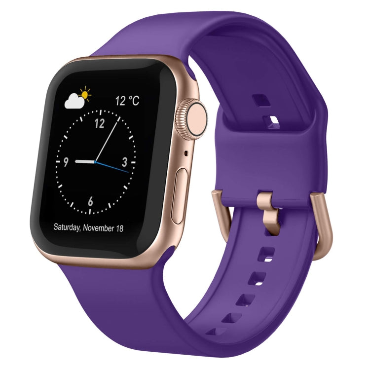 For Apple Watch Series 7 41mm Pin Buckle Silicone Watch Band(Purple) - free shipping - PMC TechLife - Order now!