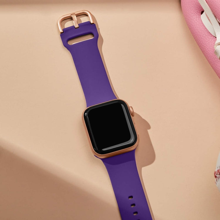 For Apple Watch Series 7 41mm Pin Buckle Silicone Watch Band(Purple) - free shipping - PMC TechLife - Order now!