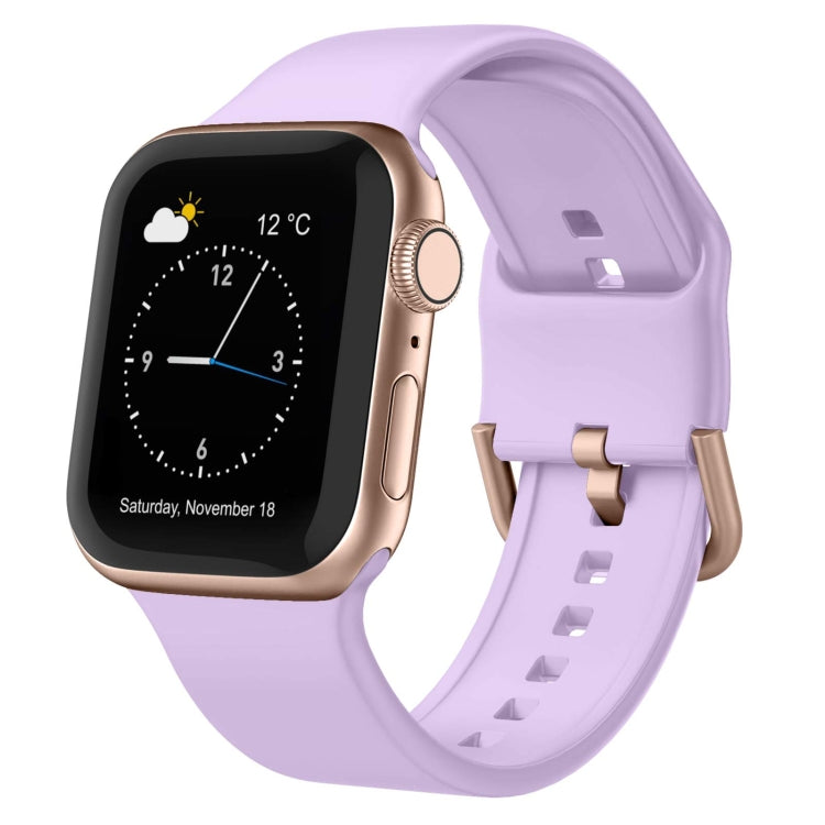 For Apple Watch Series 7 41mm Pin Buckle Silicone Watch Band(Lavender) - free shipping - PMC TechLife - Order now!