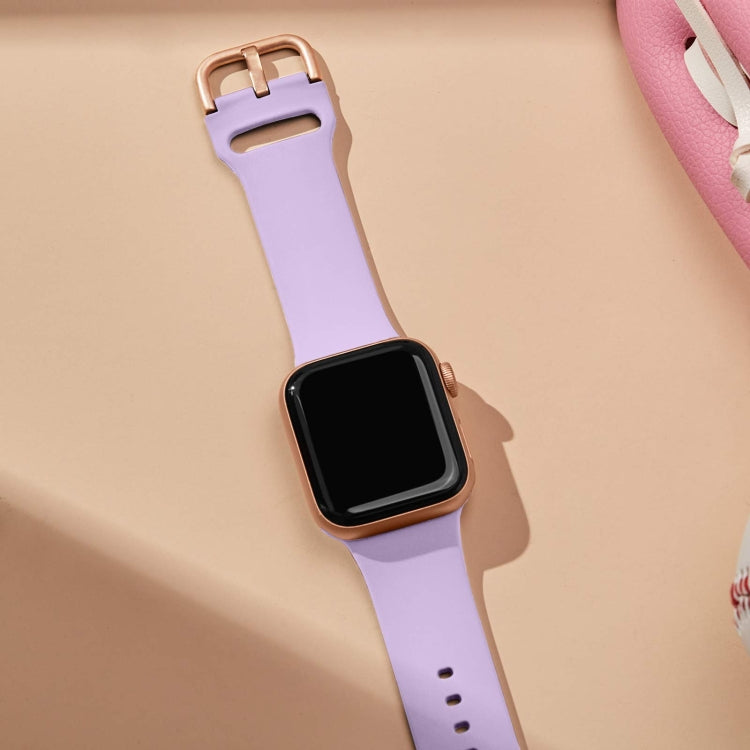 For Apple Watch Series 7 41mm Pin Buckle Silicone Watch Band(Lavender) - free shipping - PMC TechLife - Order now!