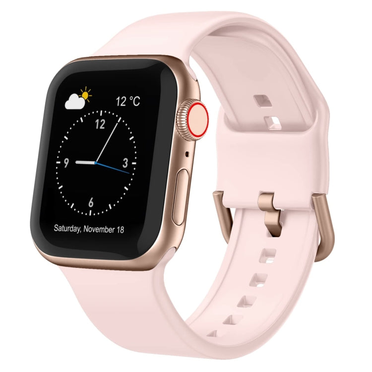 For Apple Watch SE 40mm Pin Buckle Silicone Watch Band(Pink Sand) - free shipping - PMC TechLife - Order now!