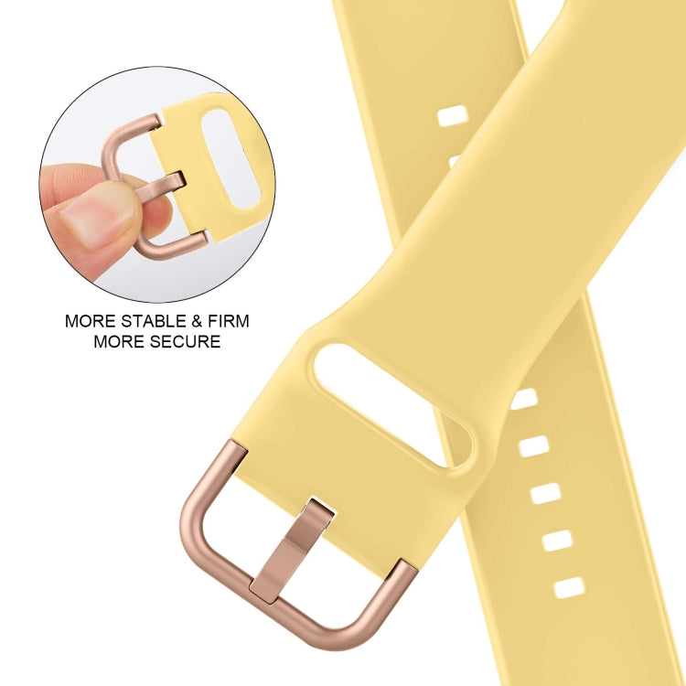 For Apple Watch SE 44mm Pin Buckle Silicone Watch Band(Yellow) - free shipping - PMC TechLife - Order now!