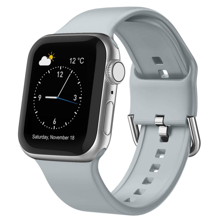For Apple Watch SE 44mm Pin Buckle Silicone Watch Band(Light Grey) - free shipping - PMC TechLife - Order now!