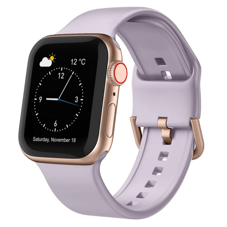 For Apple Watch Series 5 44mm Pin Buckle Silicone Watch Band(Baby Purple) - free shipping - PMC TechLife - Order now!