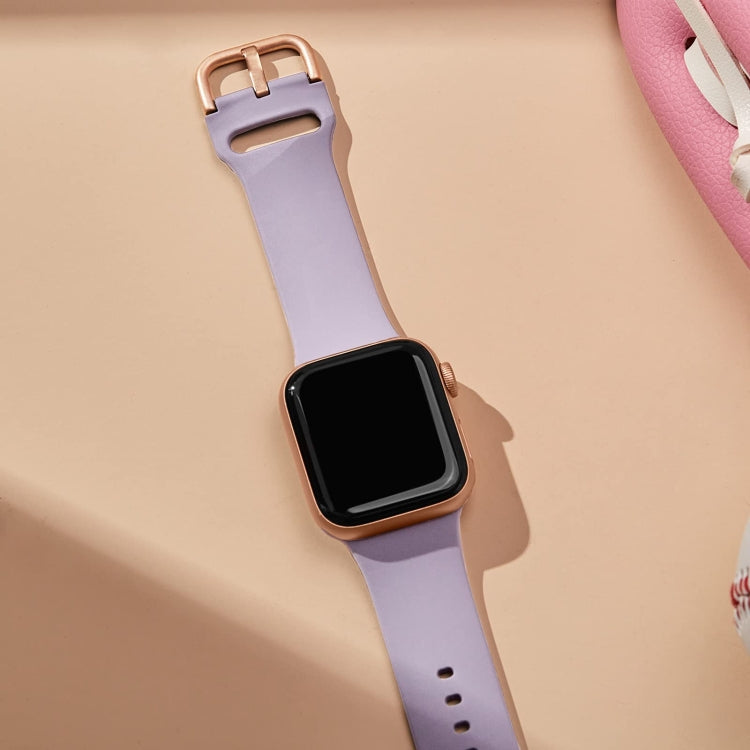 For Apple Watch Series 5 44mm Pin Buckle Silicone Watch Band(Baby Purple) - free shipping - PMC TechLife - Order now!