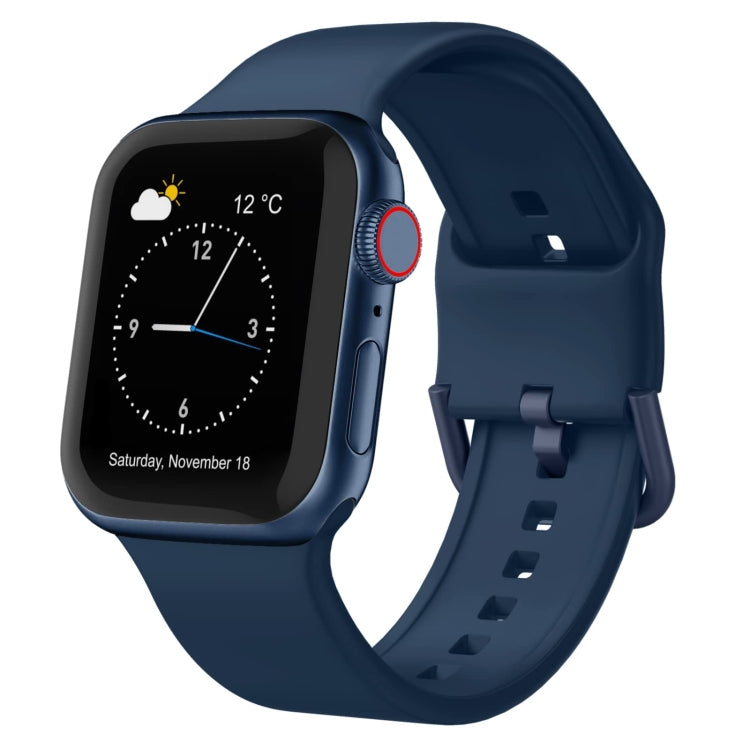 For Apple Watch Series 5 44mm Pin Buckle Silicone Watch Band(Abyss Blue) - free shipping - PMC TechLife - Order now!
