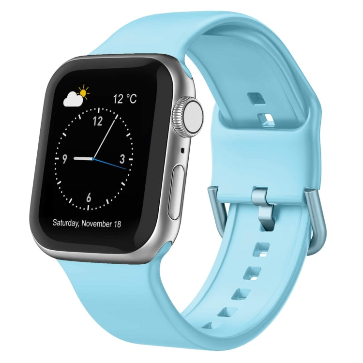 For Apple Watch Series 5 44mm Pin Buckle Silicone Watch Band(Light Blue) - free shipping - PMC TechLife - Order now!