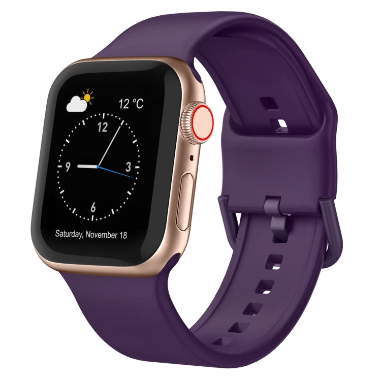 For Apple Watch Series 5 44mm Pin Buckle Silicone Watch Band(Dark Purple) - free shipping - PMC TechLife - Order now!