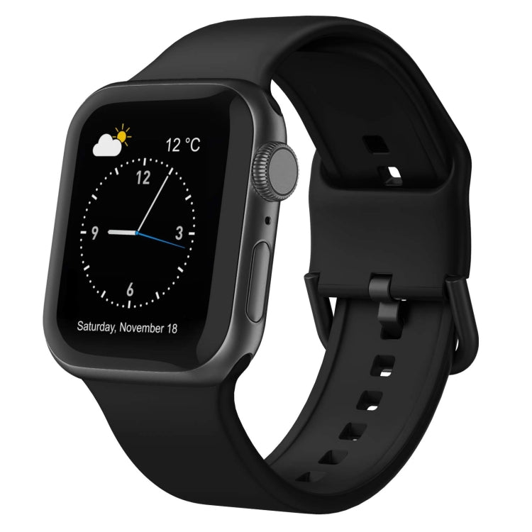 For Apple Watch Series 5 40mm Pin Buckle Silicone Watch Band(Black) - free shipping - PMC TechLife - Order now!