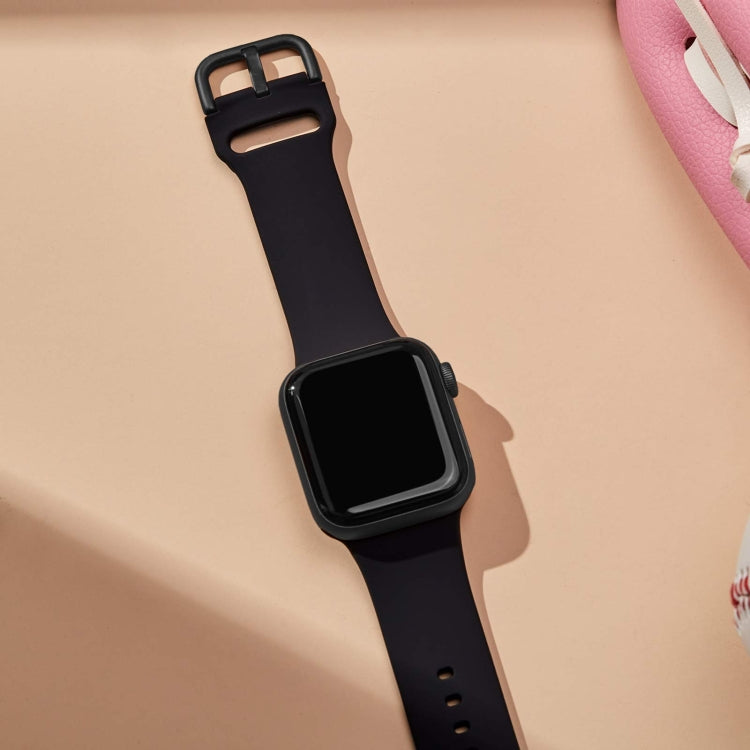 For Apple Watch Series 5 40mm Pin Buckle Silicone Watch Band(Black) - free shipping - PMC TechLife - Order now!