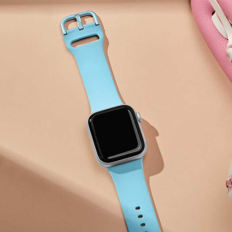 For Apple Watch Series 3 38mm Pin Buckle Silicone Watch Band(Light Blue) - free shipping - PMC TechLife - Order now!