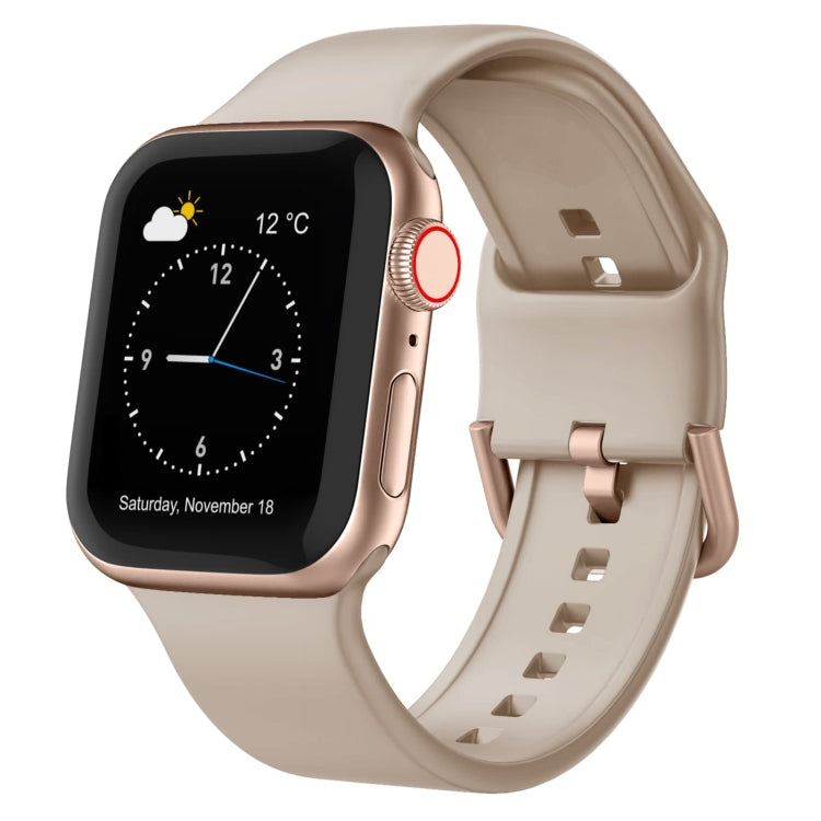 For Apple Watch Series 3 42mm Pin Buckle Silicone Watch Band(Milk Tea) - free shipping - PMC TechLife - Order now!
