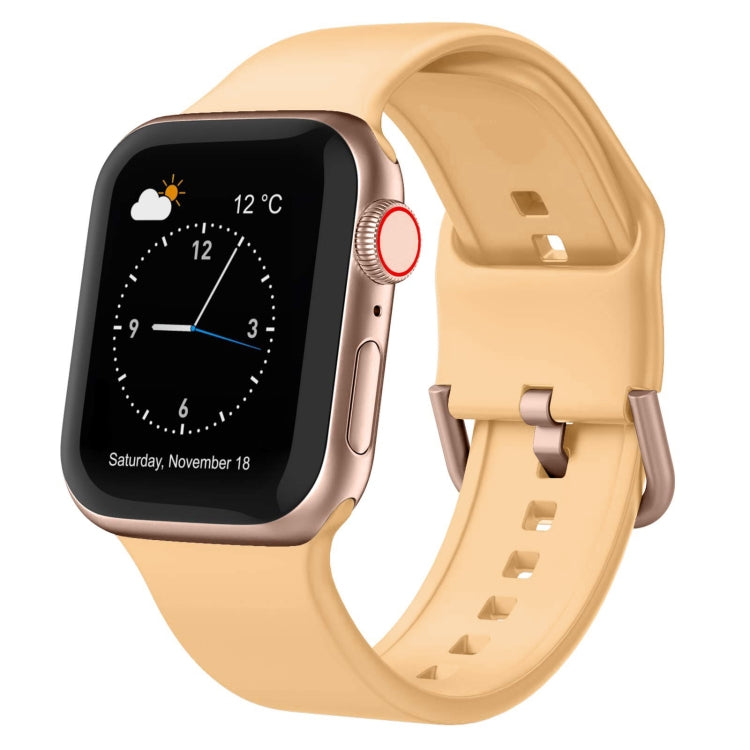 For Apple Watch Series 3 42mm Pin Buckle Silicone Watch Band(Light Orange) - free shipping - PMC TechLife - Order now!
