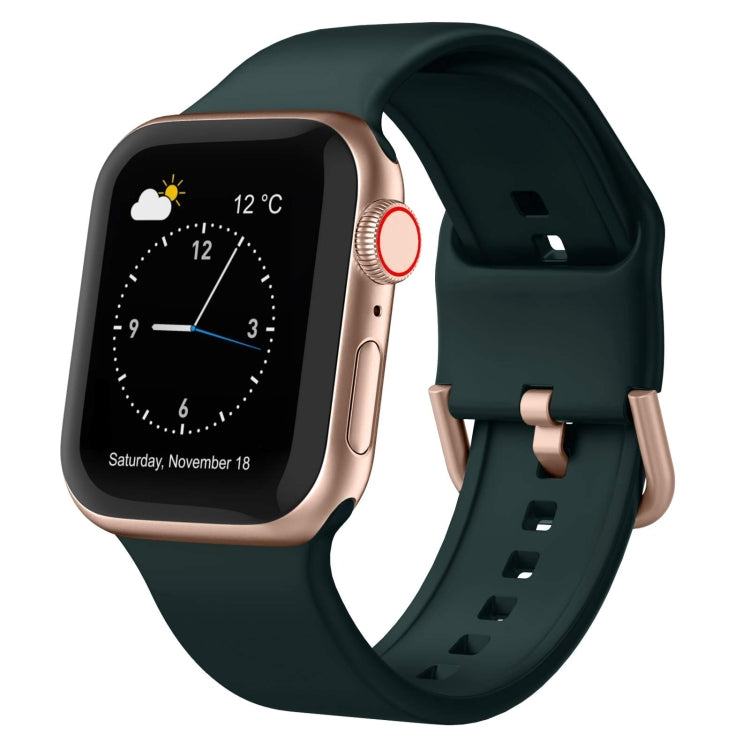 For Apple Watch Series 2 42mm Pin Buckle Silicone Watch Band(Dark Green) - free shipping - PMC TechLife - Order now!