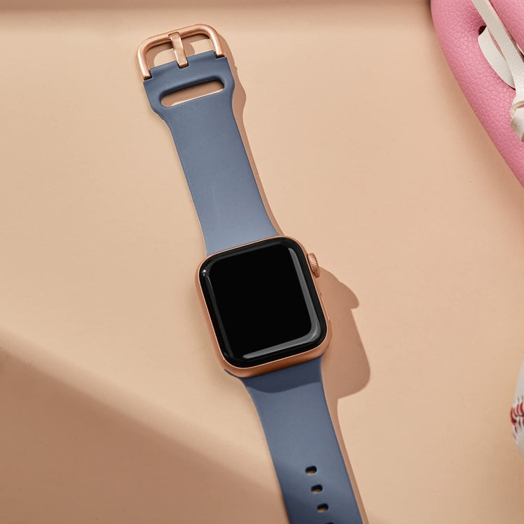 For Apple Watch Series 2 38mm Pin Buckle Silicone Watch Band(Blue Grey) - free shipping - PMC TechLife - Order now!