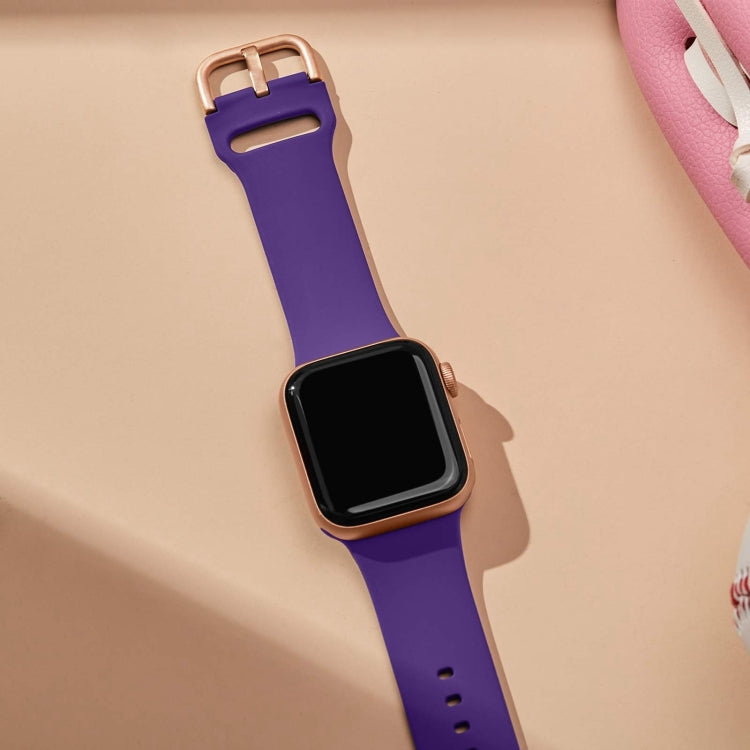 For Apple Watch SE 2023 40mm Pin Buckle Silicone Watch Band(Purple) - free shipping - PMC TechLife - Order now!