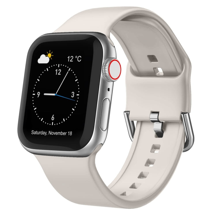 For Apple Watch SE 2023 40mm Pin Buckle Silicone Watch Band(Starlight) - free shipping - PMC TechLife - Order now!