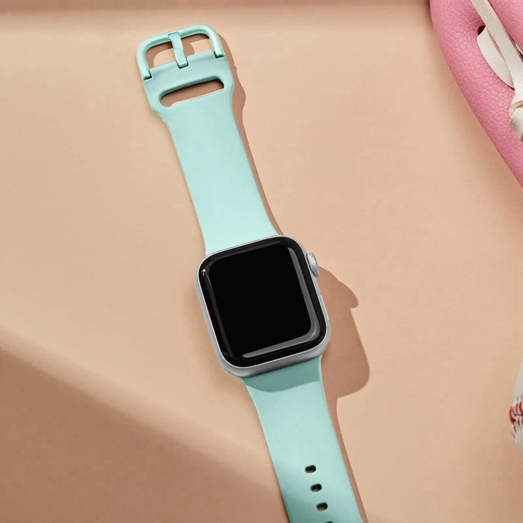 For Apple Watch Series 10 46mm Pin Buckle Silicone Watch Band(Mint Green) - free shipping - PMC TechLife - Order now!