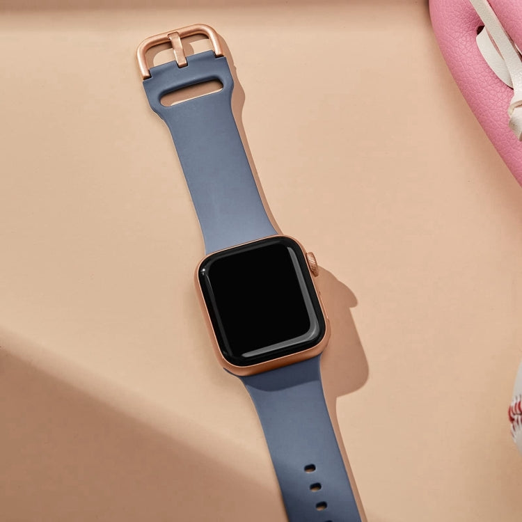 For Apple Watch Series 10 46mm Pin Buckle Silicone Watch Band(Blue Grey) - free shipping - PMC TechLife - Order now!