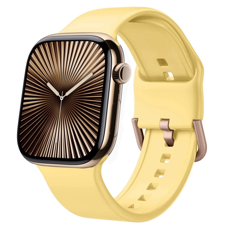 For Apple Watch Series 10 46mm Pin Buckle Silicone Watch Band(Yellow) - free shipping - PMC TechLife - Order now!