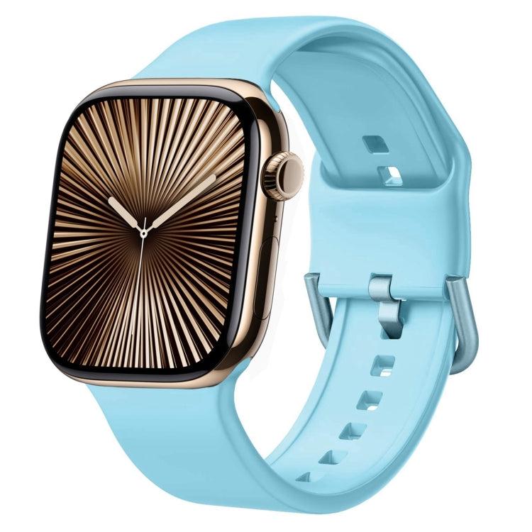 For Apple Watch Series 10 46mm Pin Buckle Silicone Watch Band(Light Blue) - free shipping - PMC TechLife - Order now!