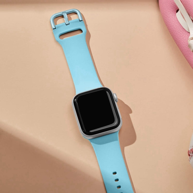 For Apple Watch Series 10 46mm Pin Buckle Silicone Watch Band(Light Blue) - free shipping - PMC TechLife - Order now!