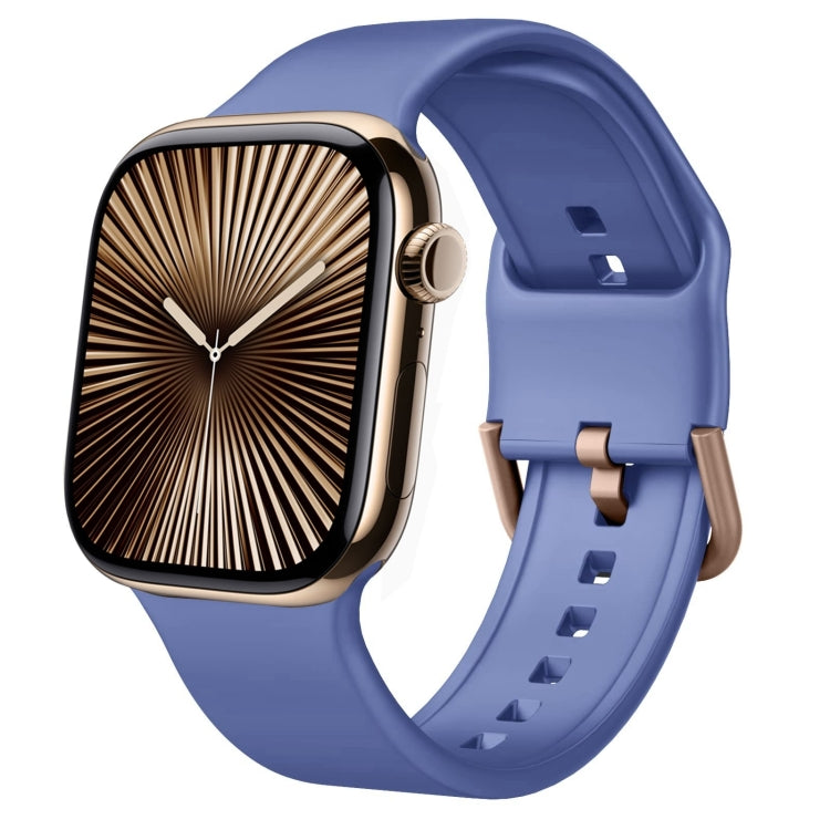 For Apple Watch Series 10 46mm Pin Buckle Silicone Watch Band(Cyan Blue) - free shipping - PMC TechLife - Order now!