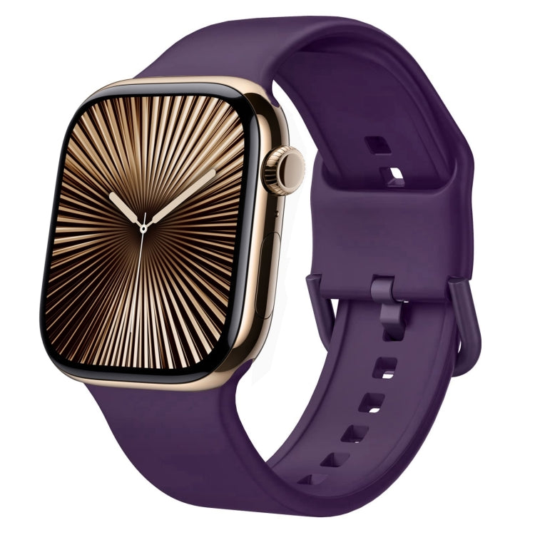 For Apple Watch Series 10 46mm Pin Buckle Silicone Watch Band(Dark Purple) - free shipping - PMC TechLife - Order now!