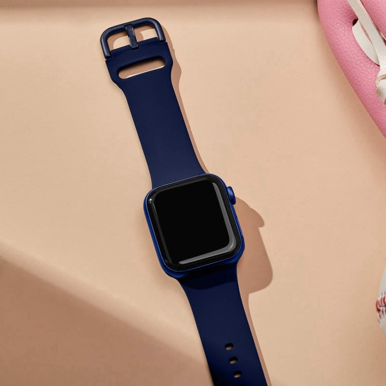 For Apple Watch Series 10 46mm Pin Buckle Silicone Watch Band(Midnight Blue) - free shipping - PMC TechLife - Order now!