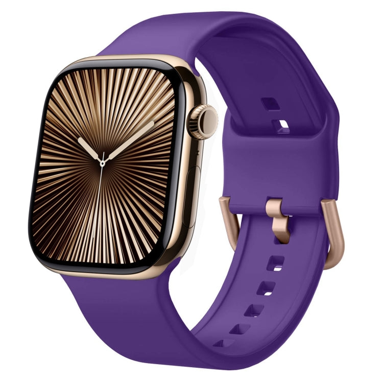 For Apple Watch Series 10 42mm Pin Buckle Silicone Watch Band(Purple) - free shipping - PMC TechLife - Order now!