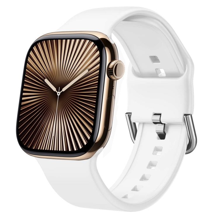 For Apple Watch Series 10 42mm Pin Buckle Silicone Watch Band(White) - free shipping - PMC TechLife - Order now!