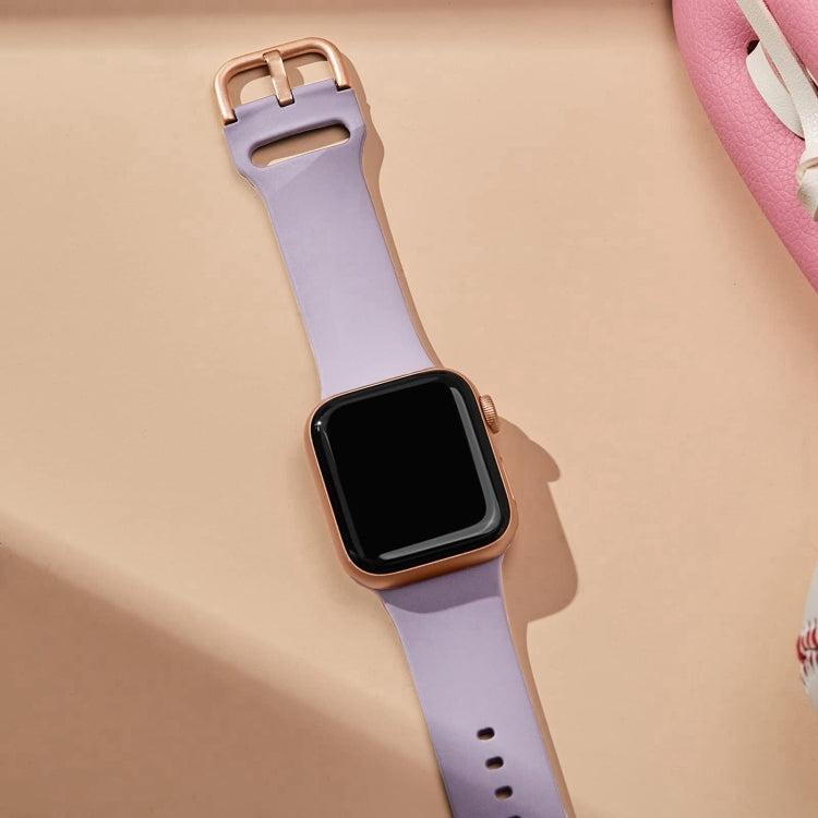 For Apple Watch Series 10 42mm Pin Buckle Silicone Watch Band(Baby Purple) - free shipping - PMC TechLife - Order now!