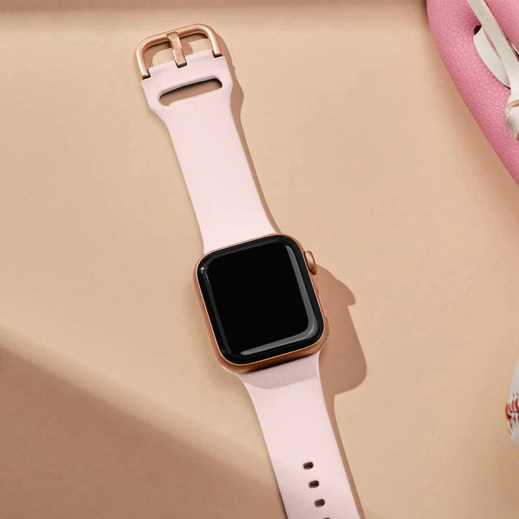 For Apple Watch Series 10 42mm Pin Buckle Silicone Watch Band(Pink Sand) - free shipping - PMC TechLife - Order now!